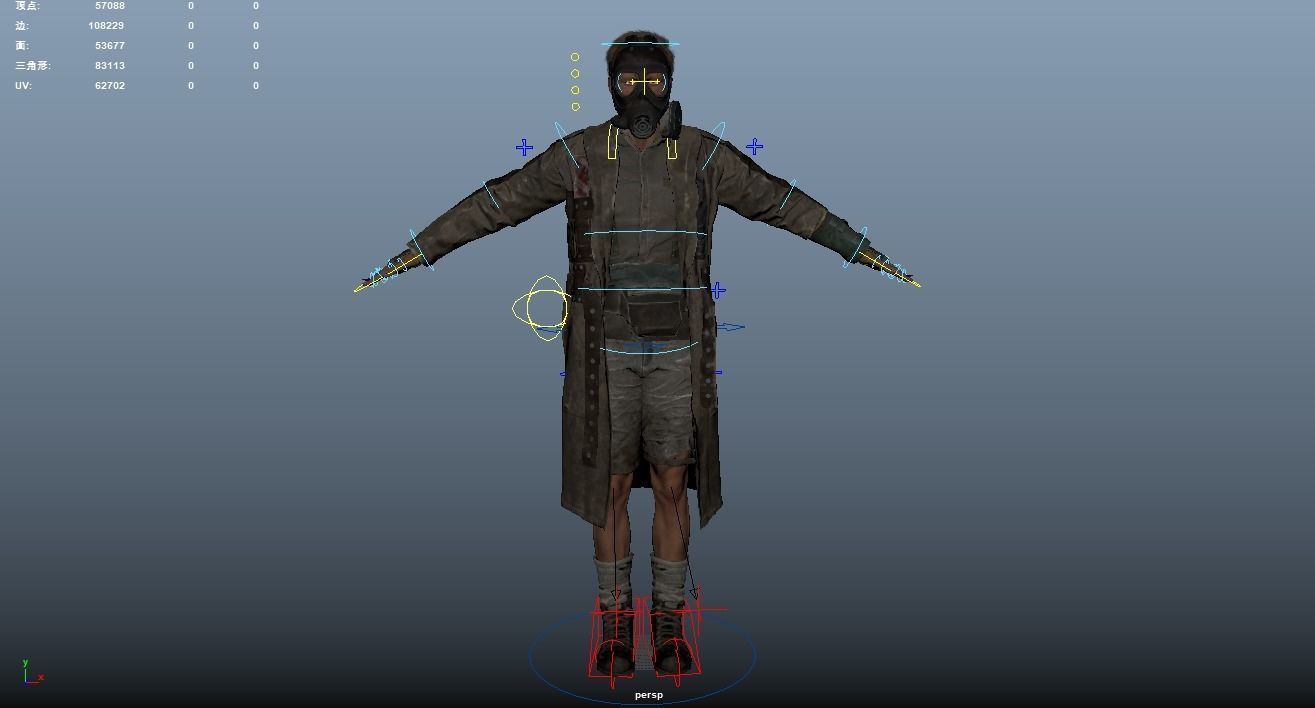Apocalypse Male Rigged Low-poly 3D model_11