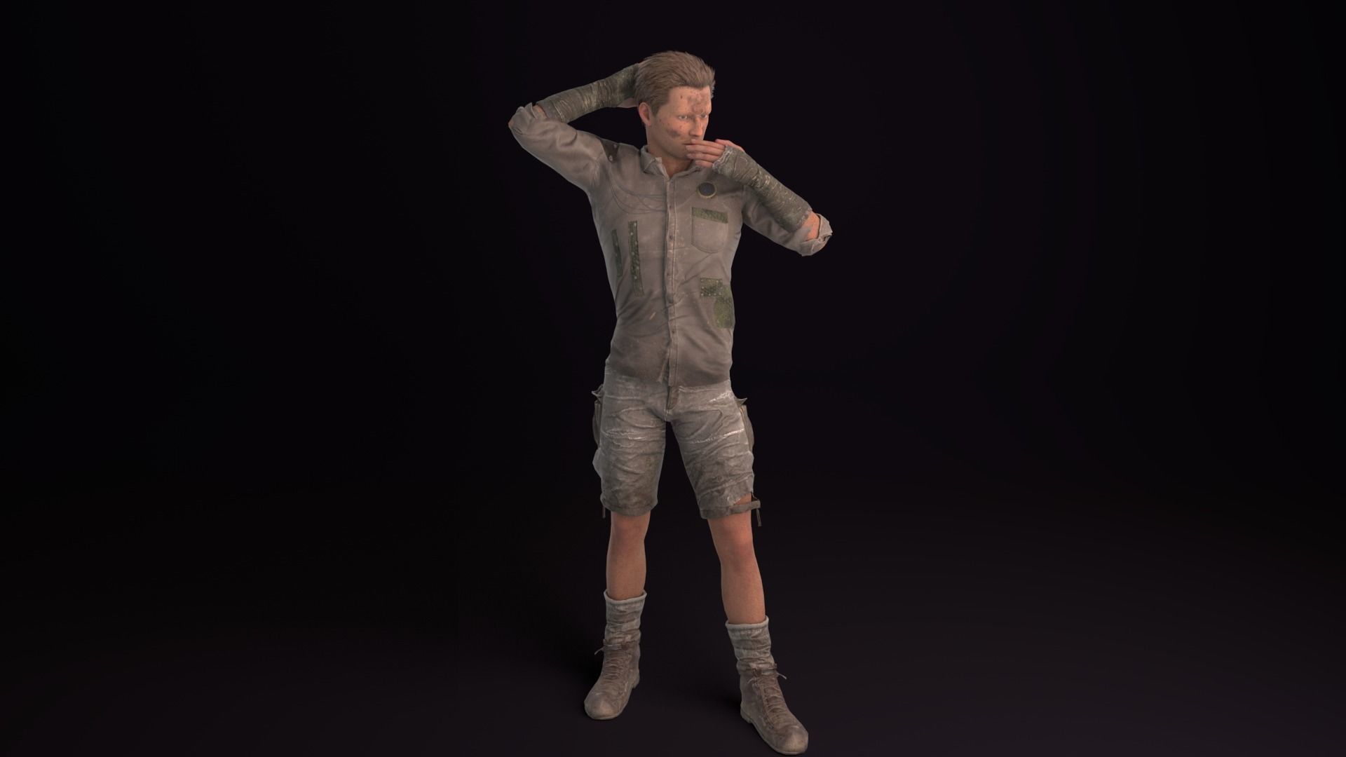 Apocalypse Male Rigged Low-poly 3D model_1