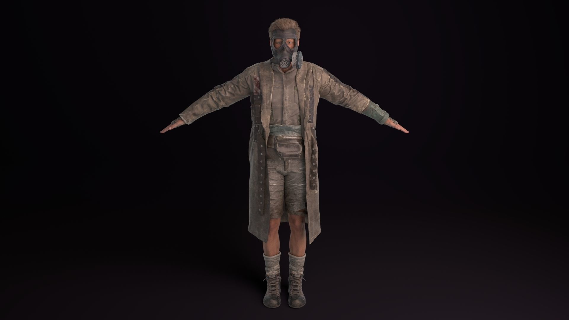 Apocalypse Male Rigged Low-poly 3D model_2