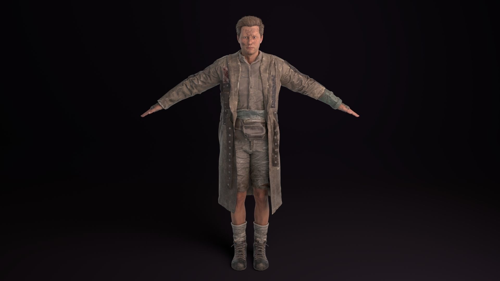 Apocalypse Male Rigged Low-poly 3D model_5