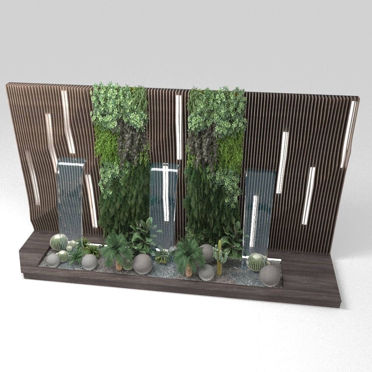 waterfall fountains corona 3D model_1