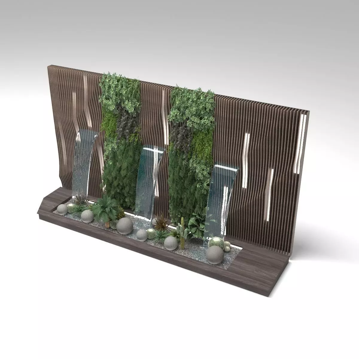 waterfall fountains corona 3D model_0