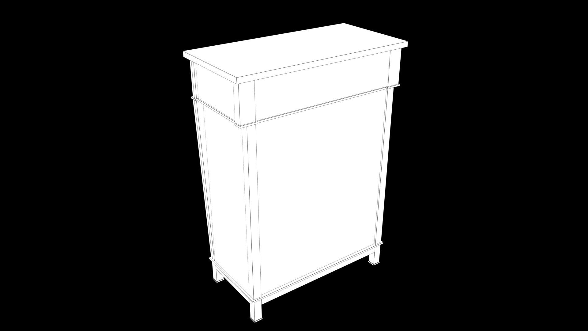 Cabinet Low-poly 3D model_8