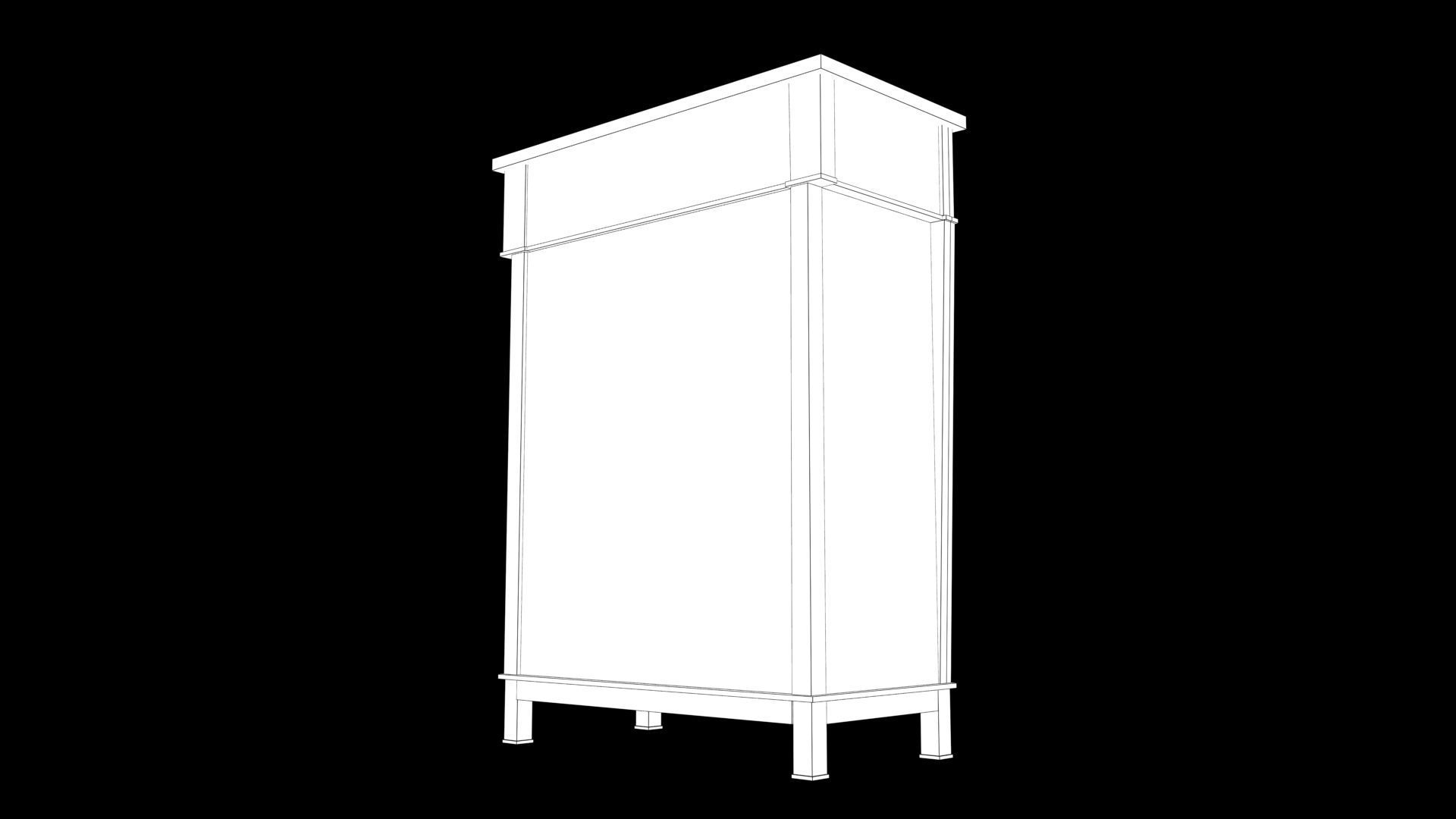 Cabinet Low-poly 3D model_9