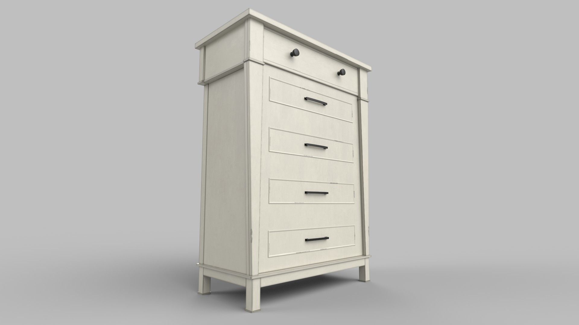 Cabinet Low-poly 3D model_3