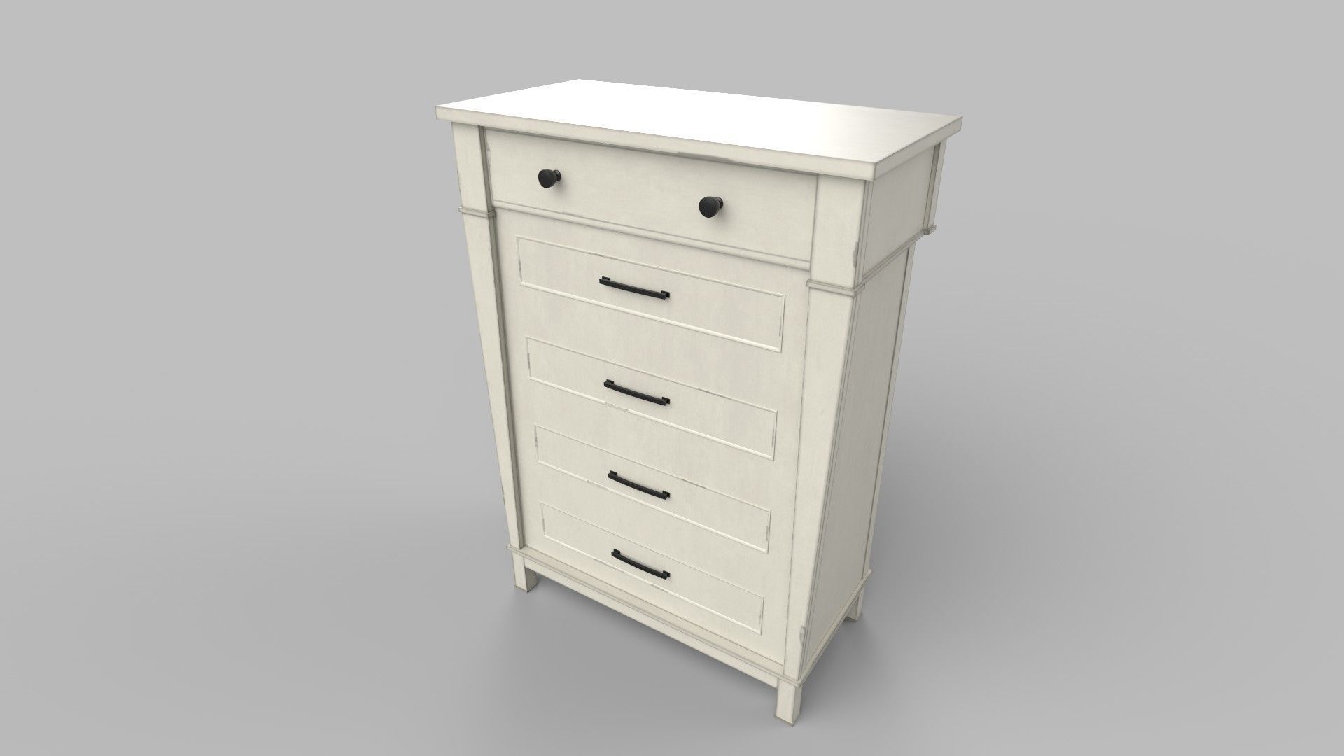 Cabinet Low-poly 3D model_2