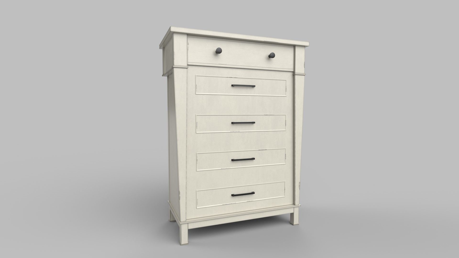 Cabinet Low-poly 3D model_1