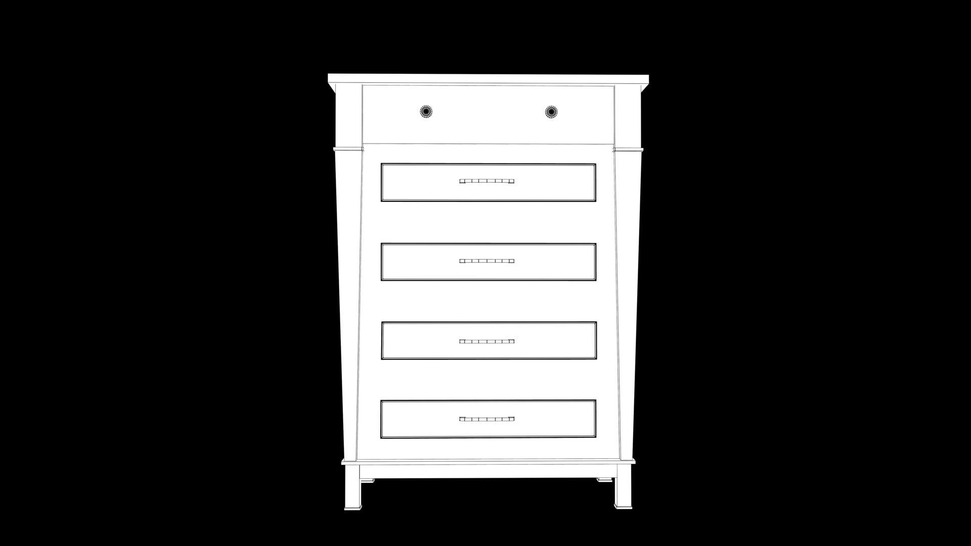 Cabinet Low-poly 3D model_10