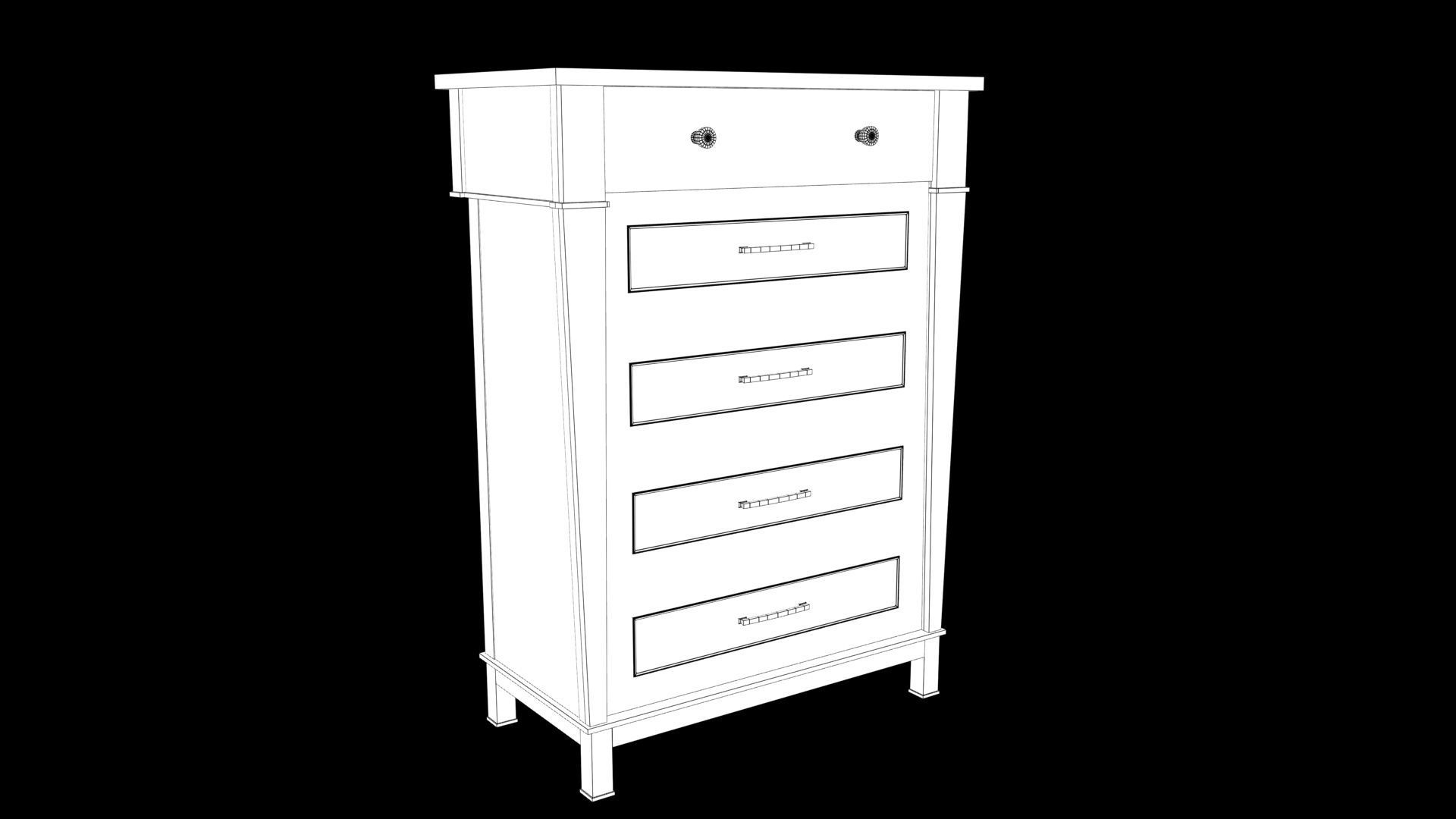 Cabinet Low-poly 3D model_6