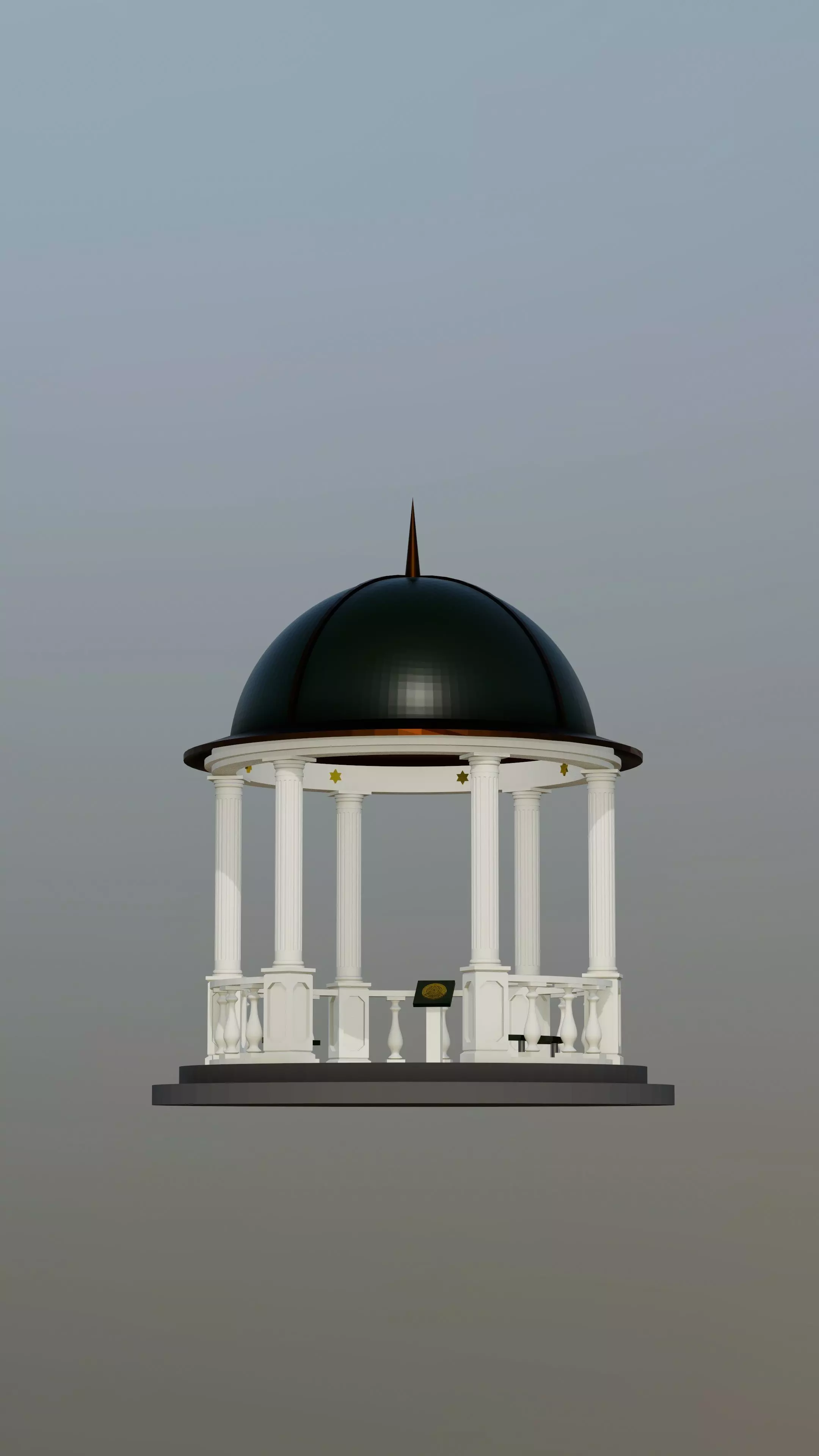 Gazebo  Low-poly 3D model_0
