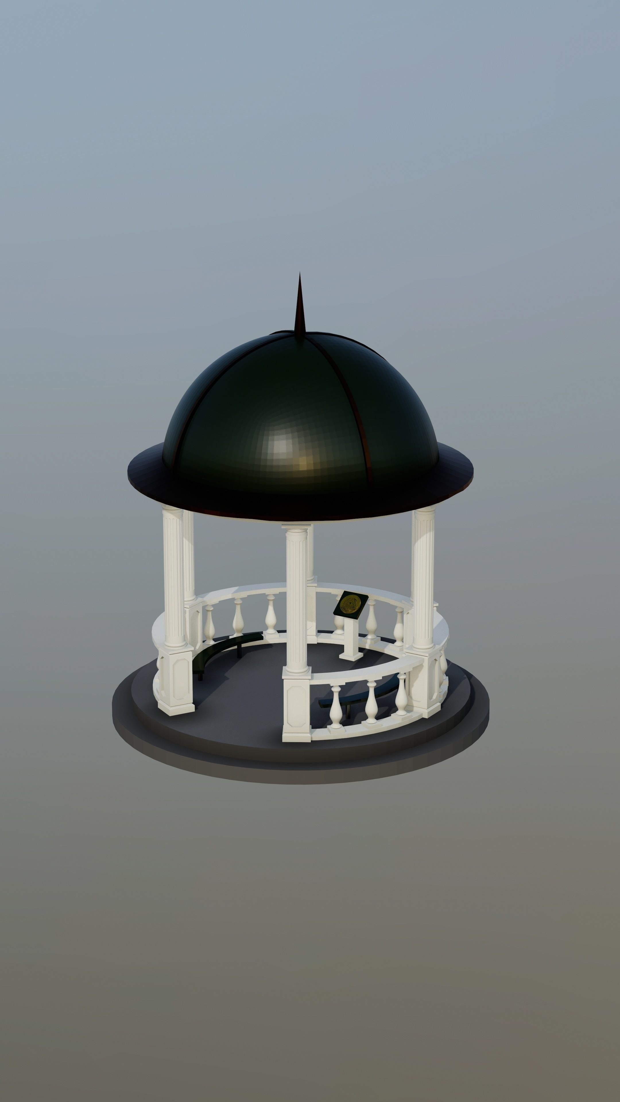Gazebo  Low-poly 3D model_1