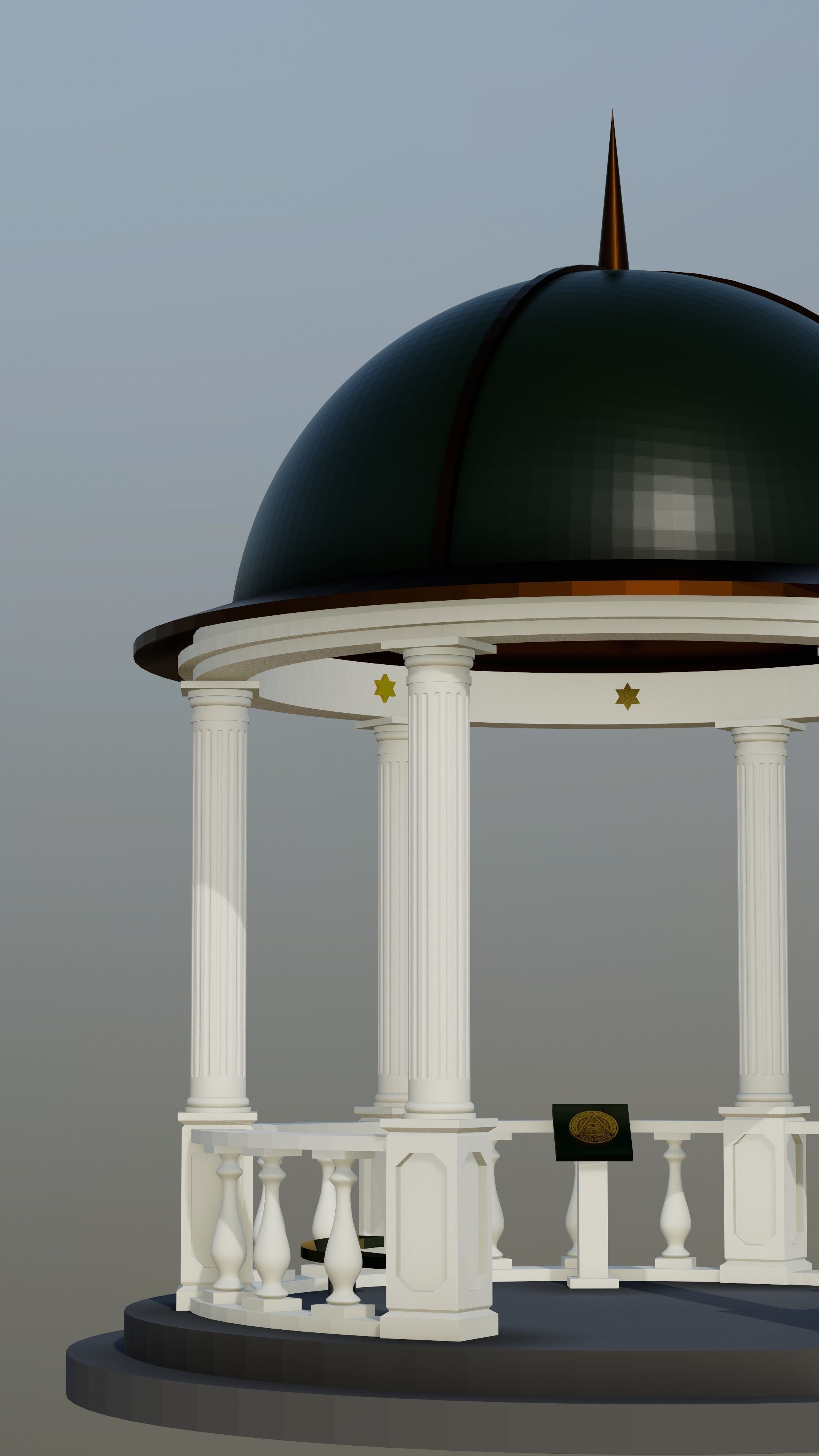 Gazebo  Low-poly 3D model_2