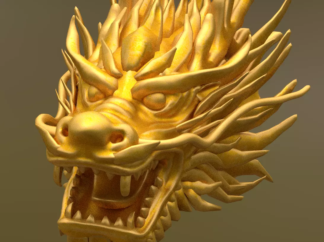 head Divine Dragon dragon statue ancient dragon CG model 3D model