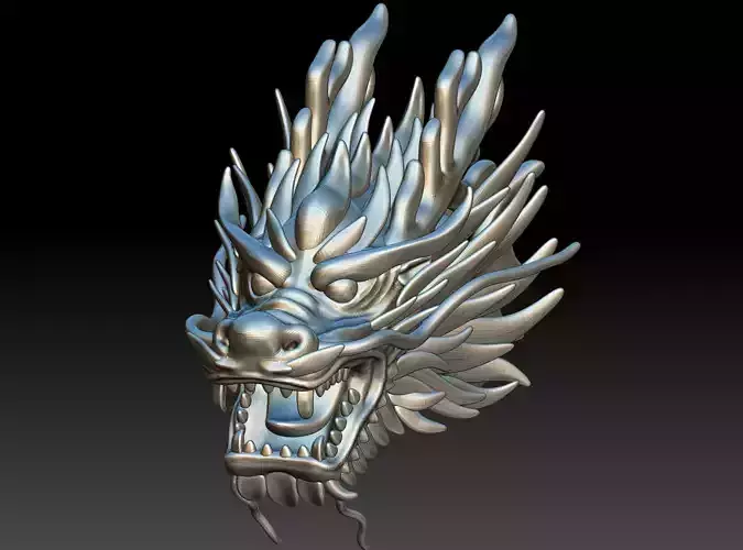 3D printing Dragon Head model STL Golden Dragon decoration  3D print model