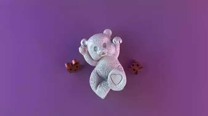 Cute teddy bear 3D print model
