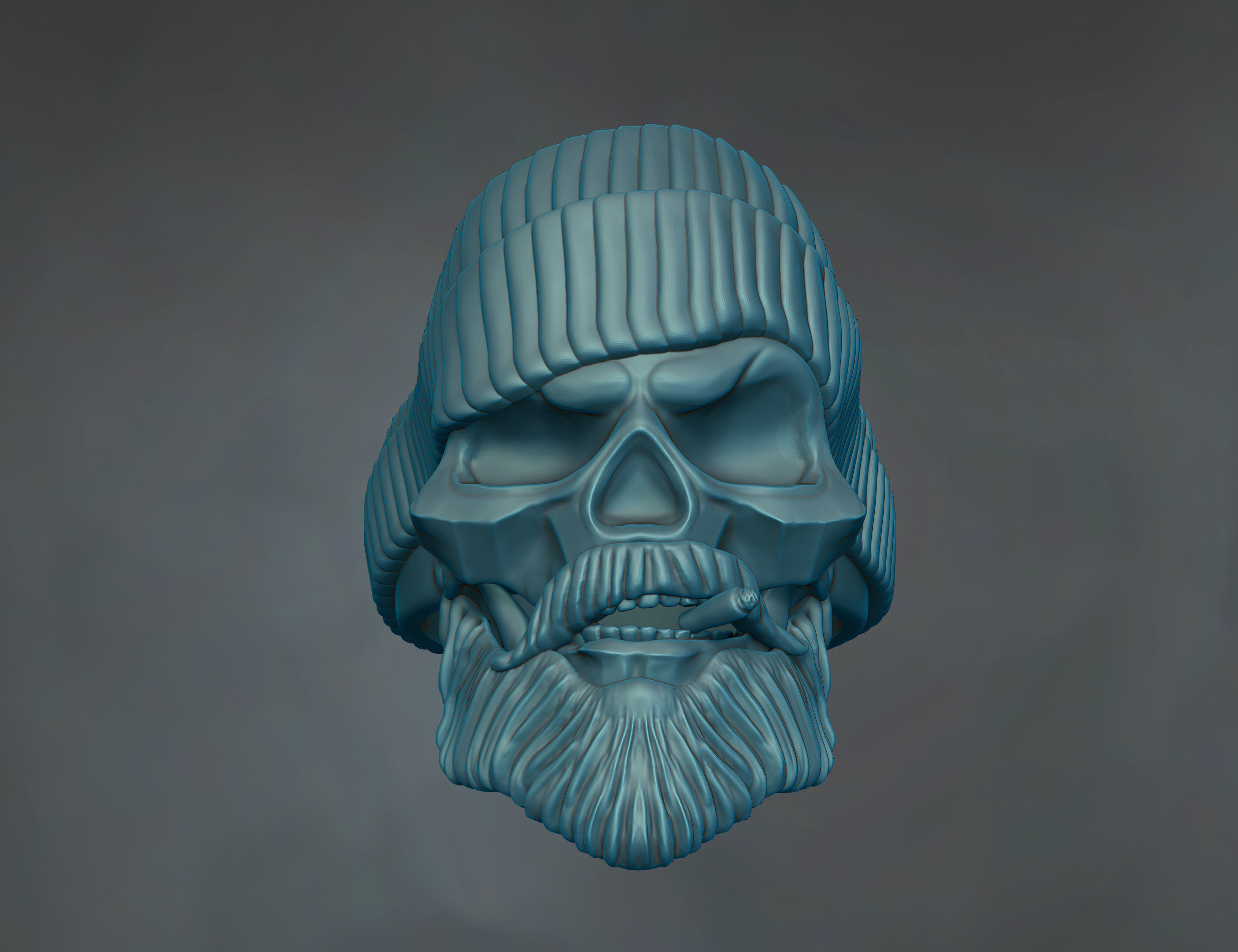 skull ring for men 3D print model_4