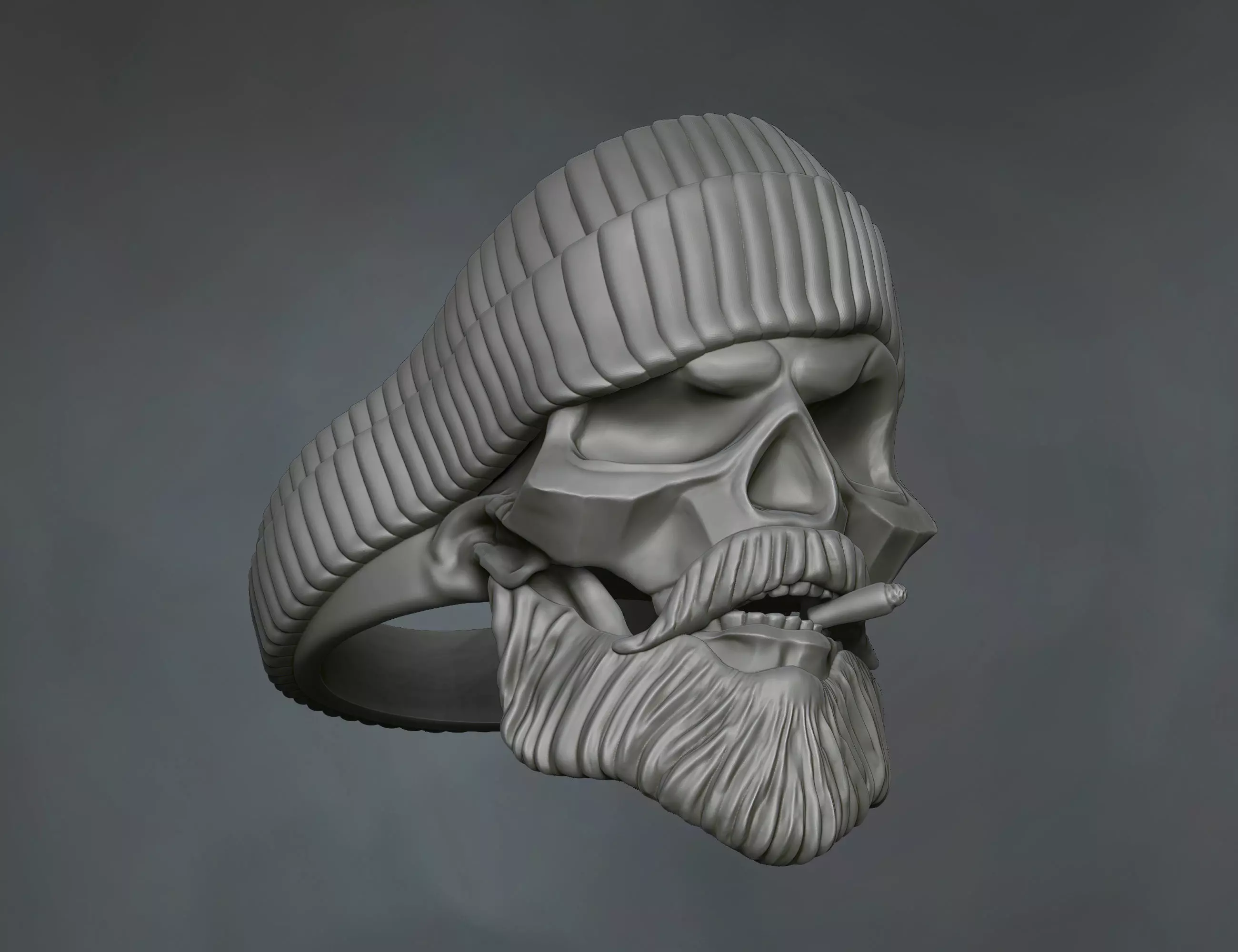 skull ring for men 3D print model_0