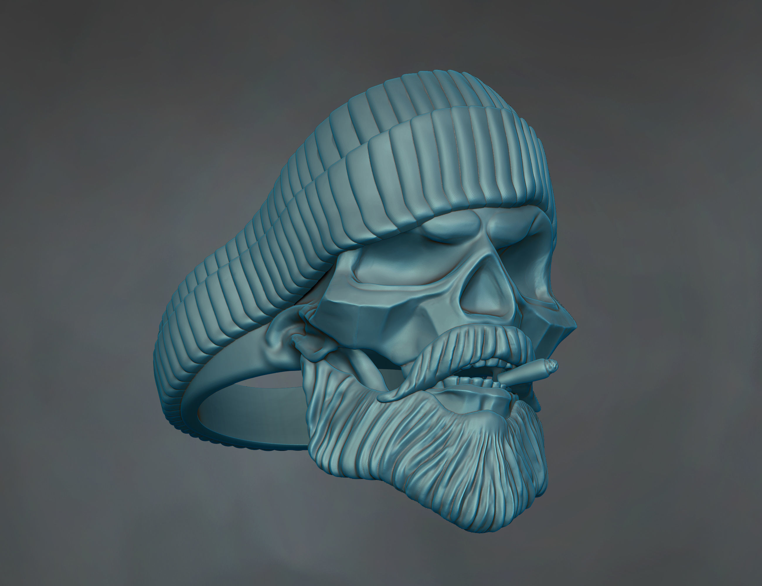 skull ring for men 3D print model_1