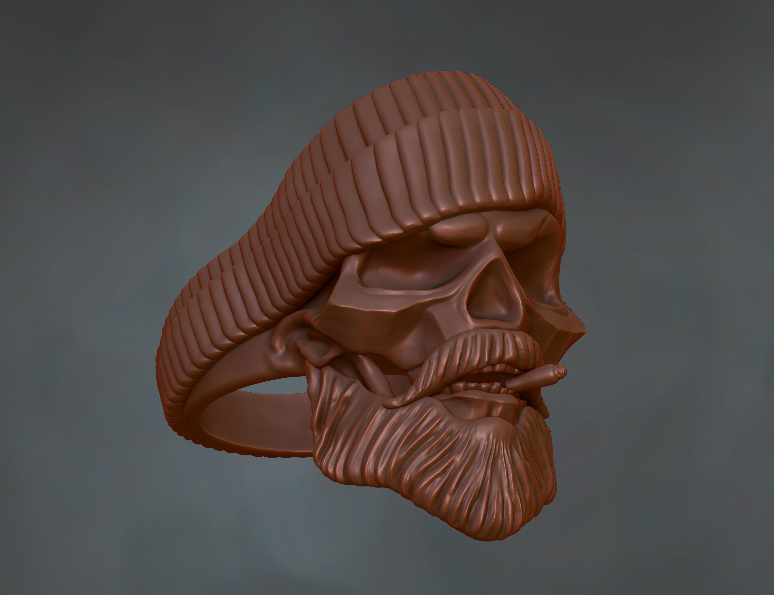 skull ring for men 3D print model_2