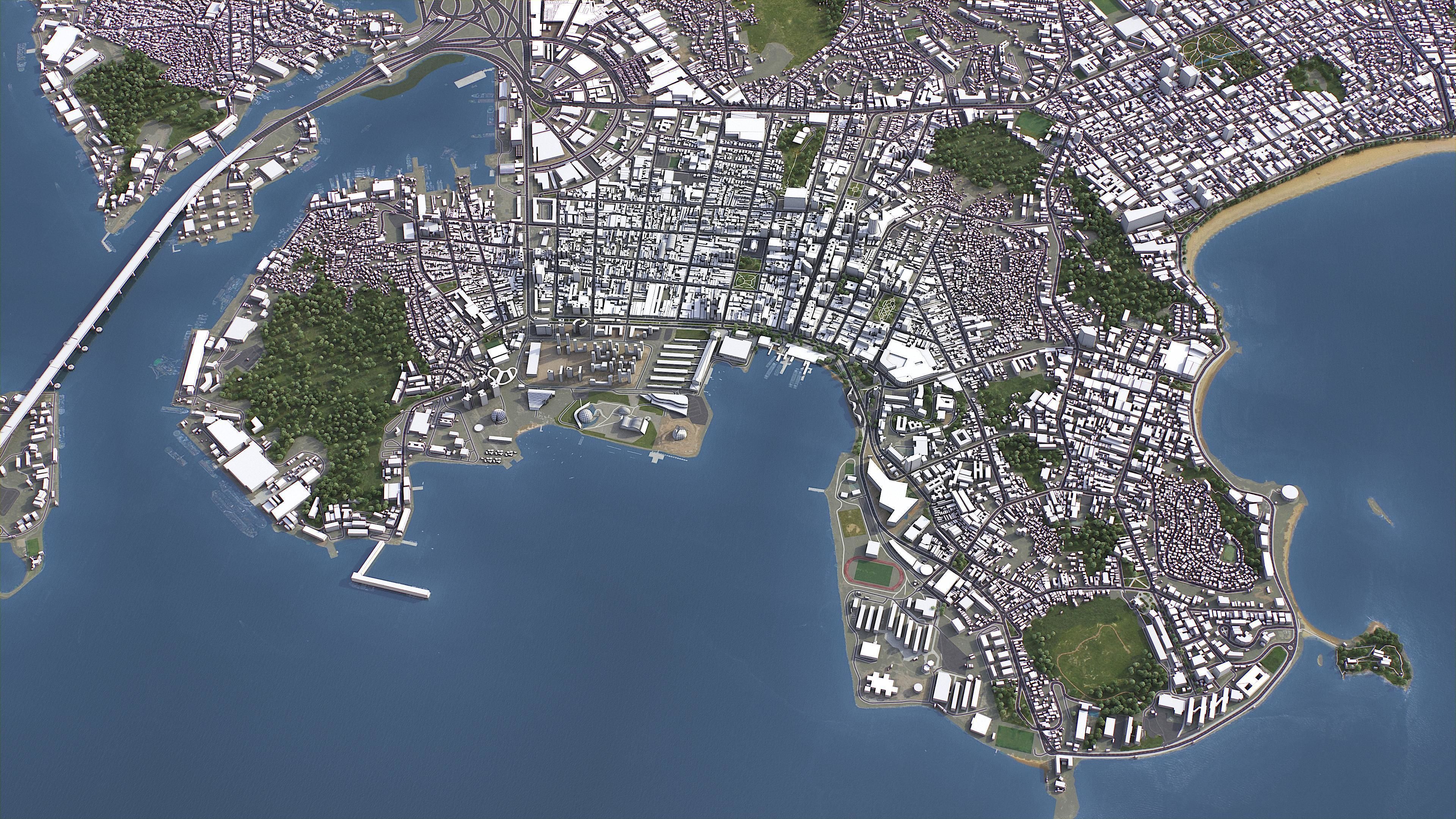 Niteroi - 3D City Model Low-poly 3D model_2