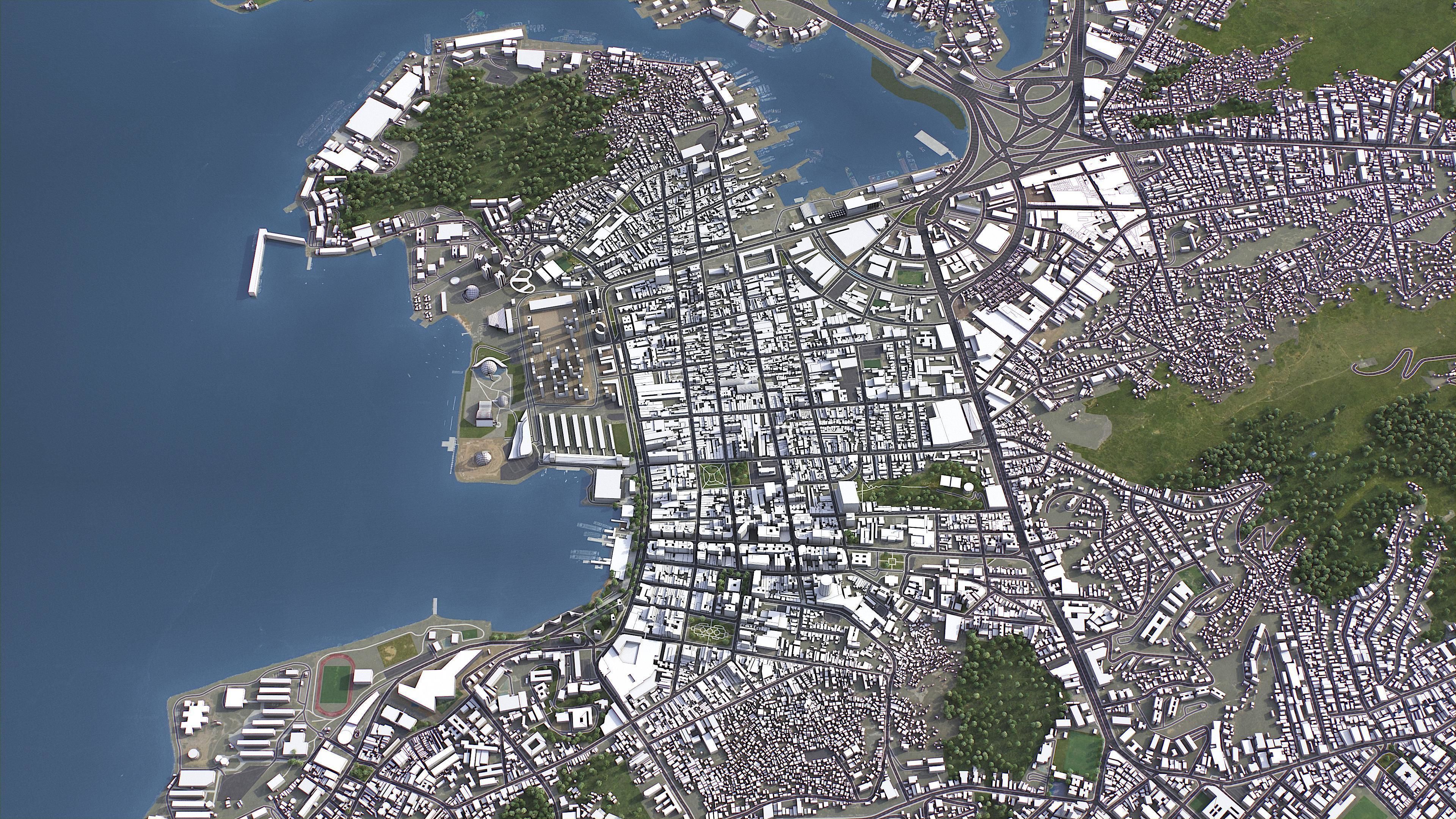 Niteroi - 3D City Model Low-poly 3D model_1