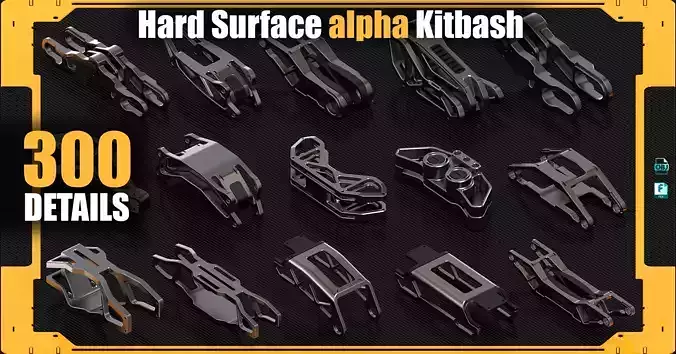 Hard Surface Kitbash alpha 3D model