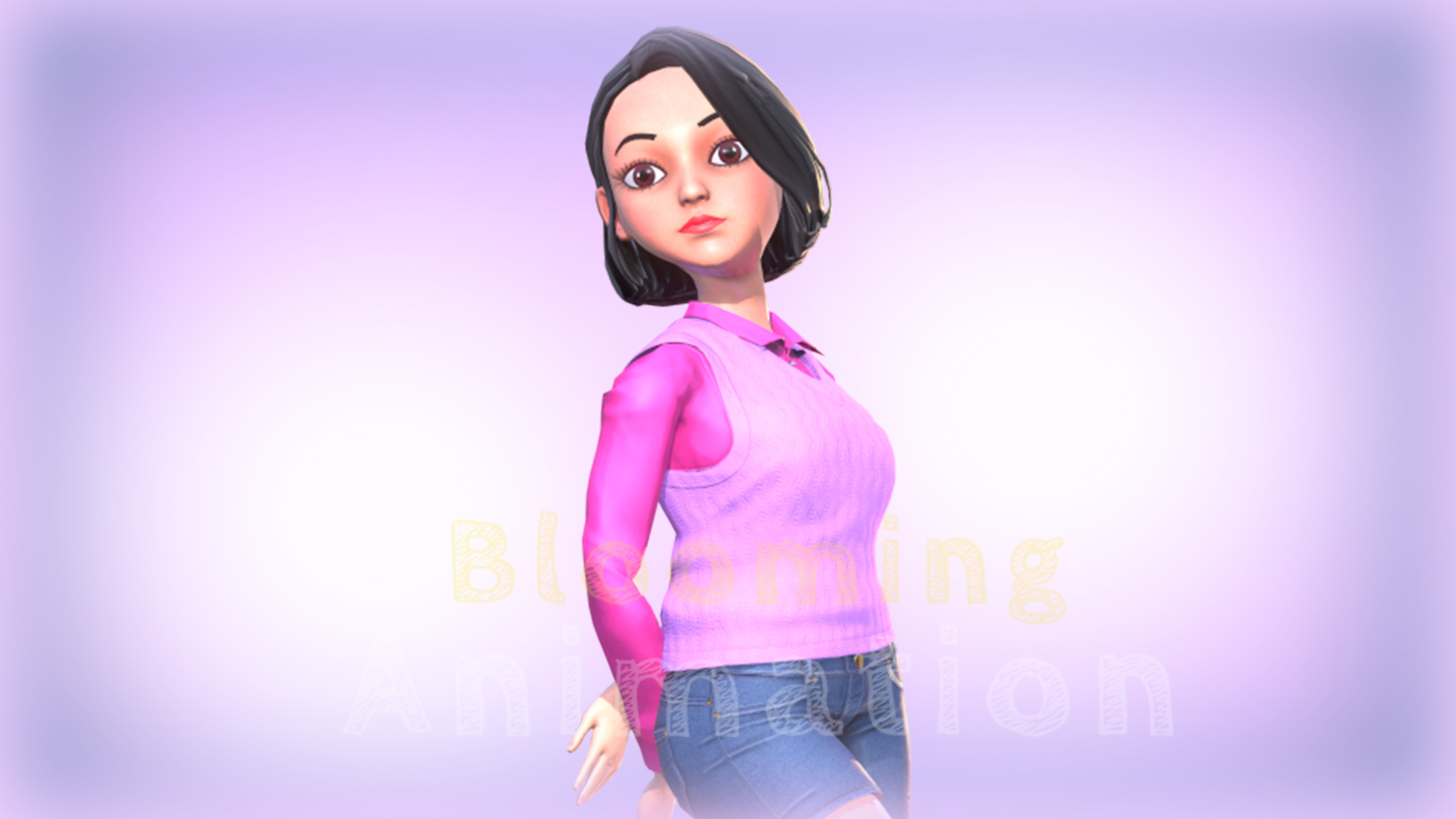 3D model Stylized Girl - Rigged VR / AR / low-poly | CGTrader