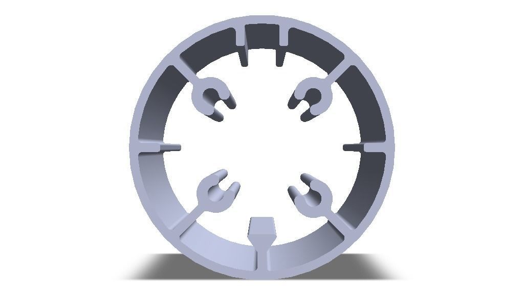 Aluminum Extruded Round Tube for Jigs Low-poly 3D model_9