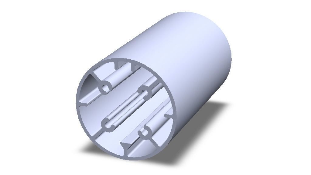 Aluminum Extruded Round Tube for Jigs Low-poly 3D model_5