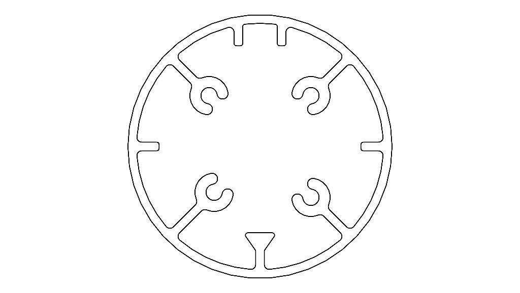 Aluminum Extruded Round Tube for Jigs Low-poly 3D model_10