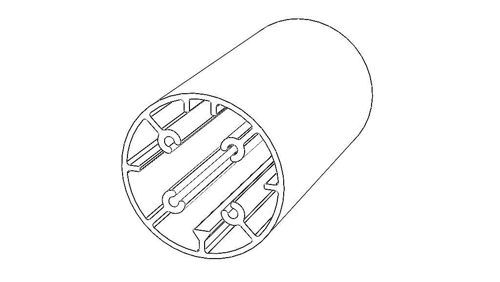Aluminum Extruded Round Tube for Jigs Low-poly 3D model_2
