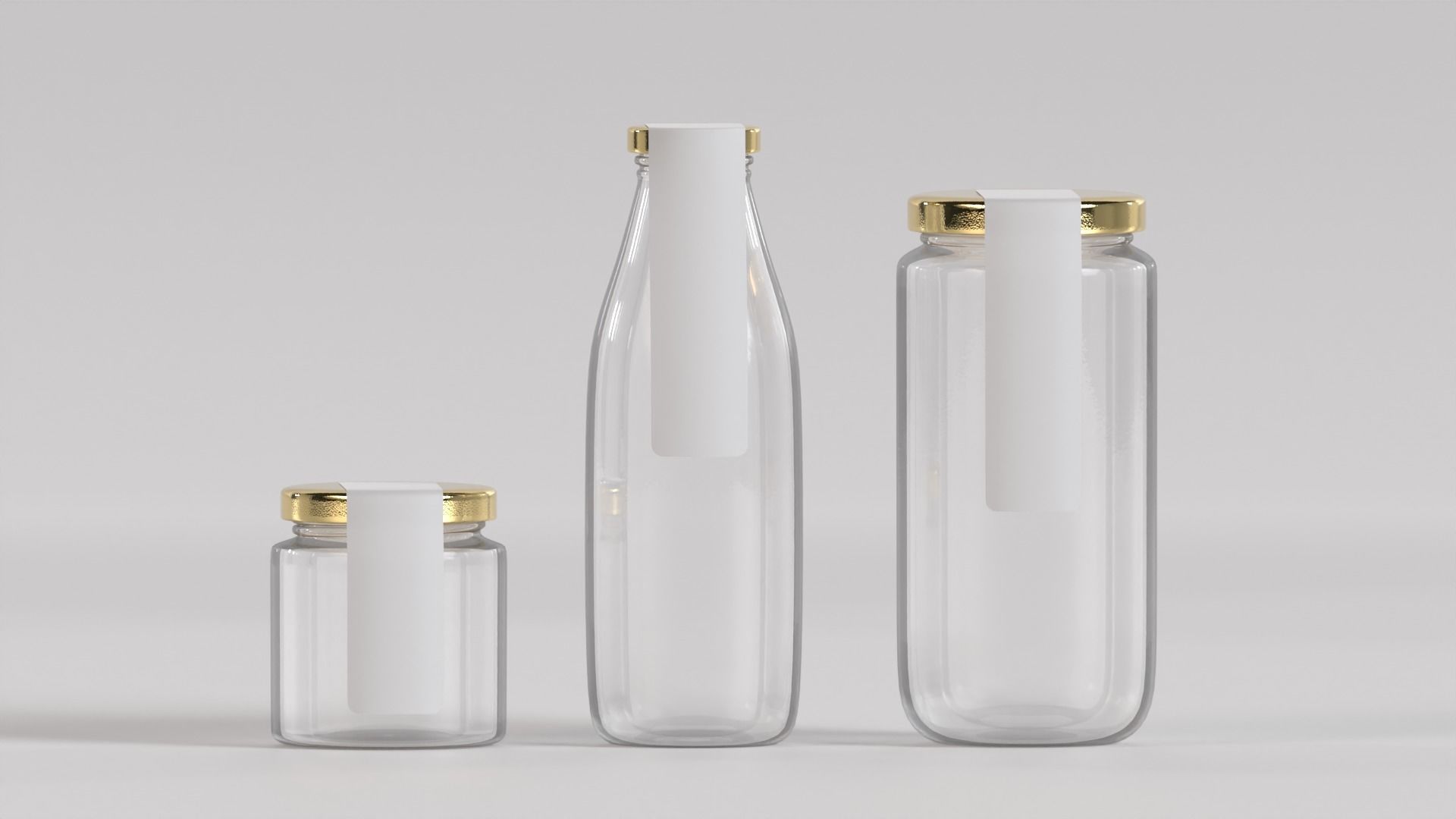 glass bottles 3D model CGTrader