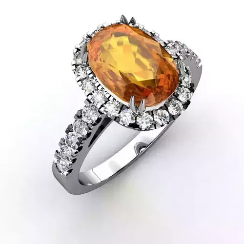 Yellow sapphire ring 3D print model