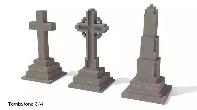 Voxel Tombstone Set 1