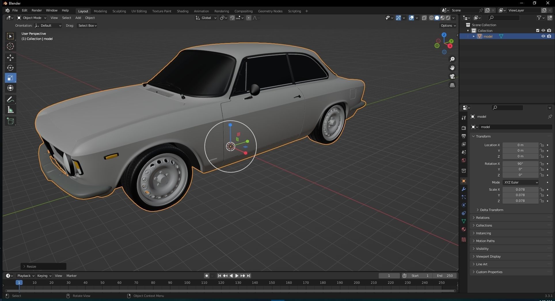  Alfa Romeo Giulia Sprint GTA Stradale 1965 Free low-poly 3D model_25
