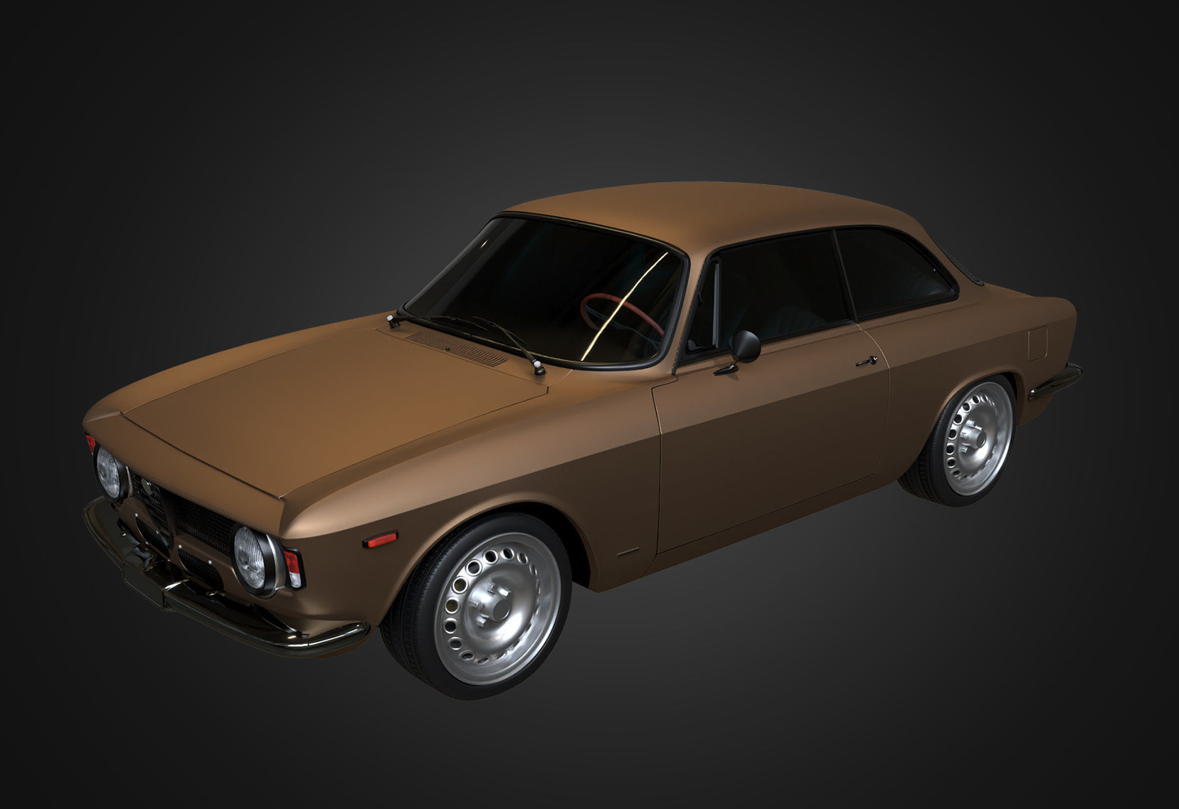  Alfa Romeo Giulia Sprint GTA Stradale 1965 Free low-poly 3D model_7