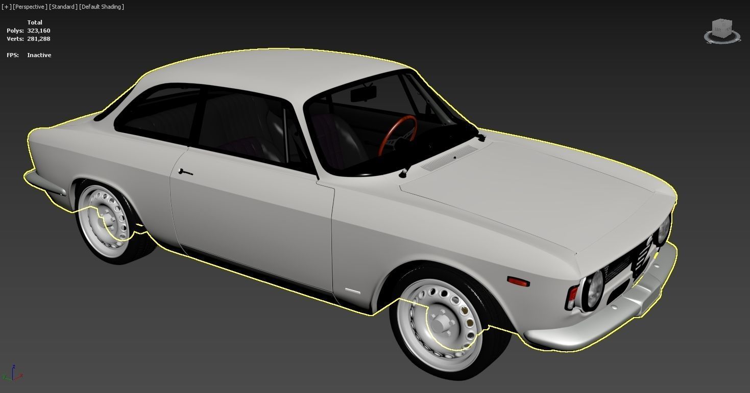  Alfa Romeo Giulia Sprint GTA Stradale 1965 Free low-poly 3D model_20