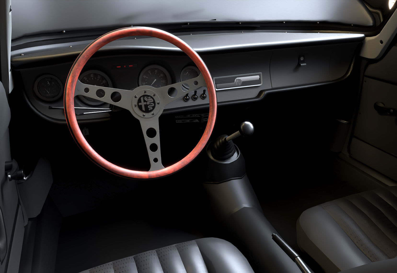  Alfa Romeo Giulia Sprint GTA Stradale 1965 Free low-poly 3D model_6