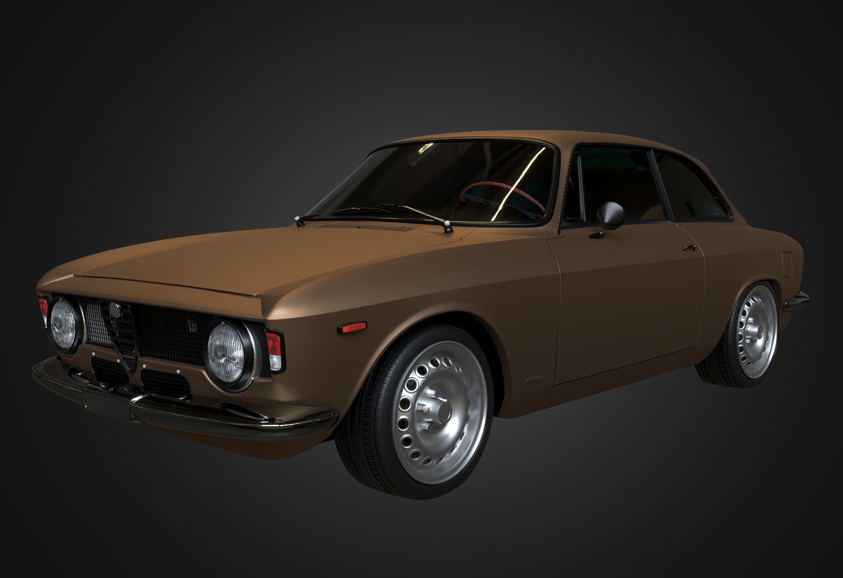  Alfa Romeo Giulia Sprint GTA Stradale 1965 Free low-poly 3D model_8