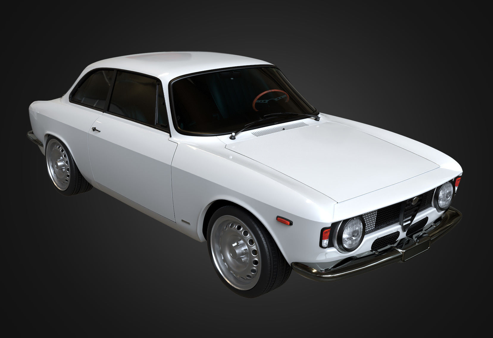  Alfa Romeo Giulia Sprint GTA Stradale 1965 Free low-poly 3D model_4