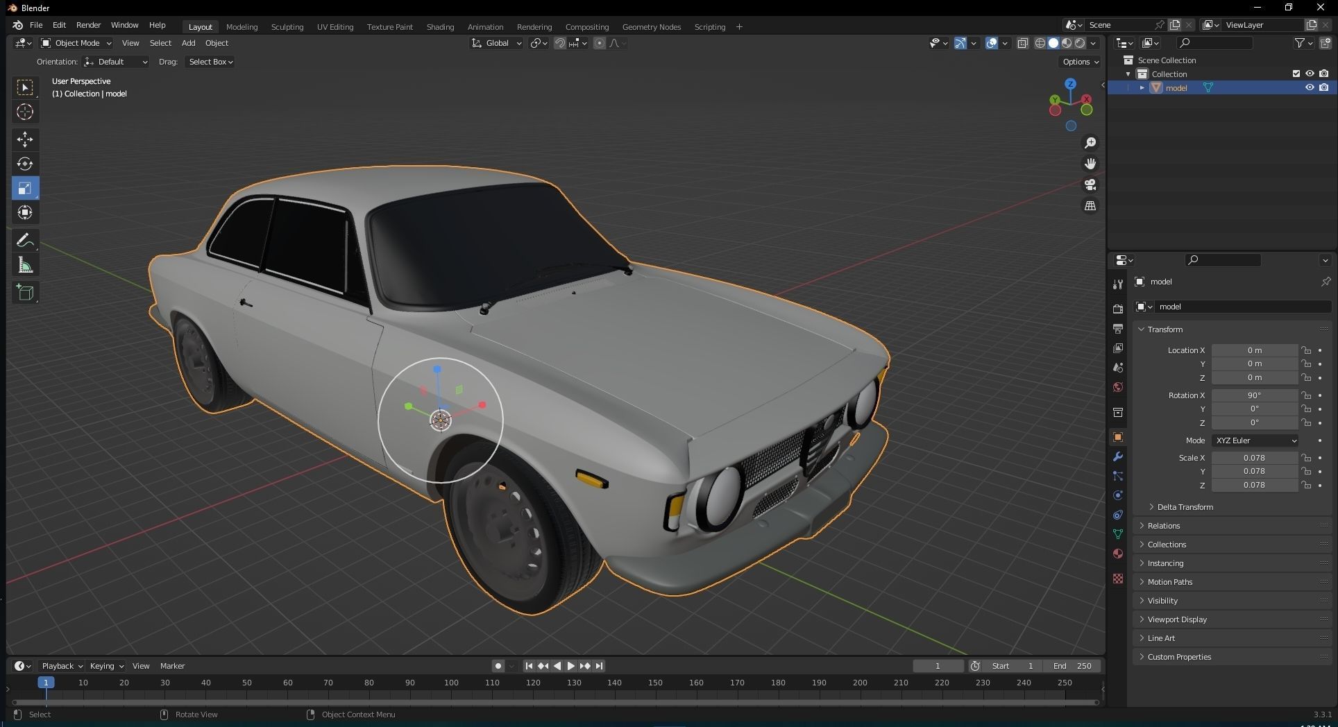  Alfa Romeo Giulia Sprint GTA Stradale 1965 Free low-poly 3D model_27