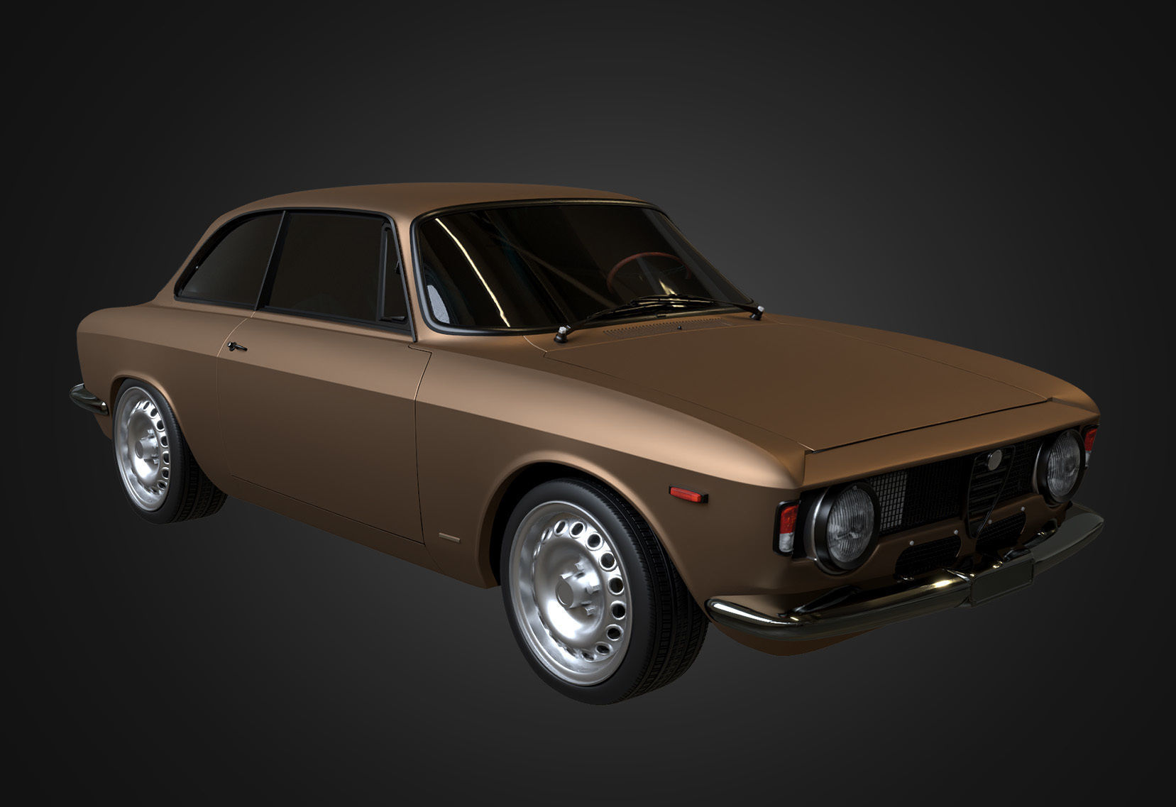  Alfa Romeo Giulia Sprint GTA Stradale 1965 Free low-poly 3D model_9