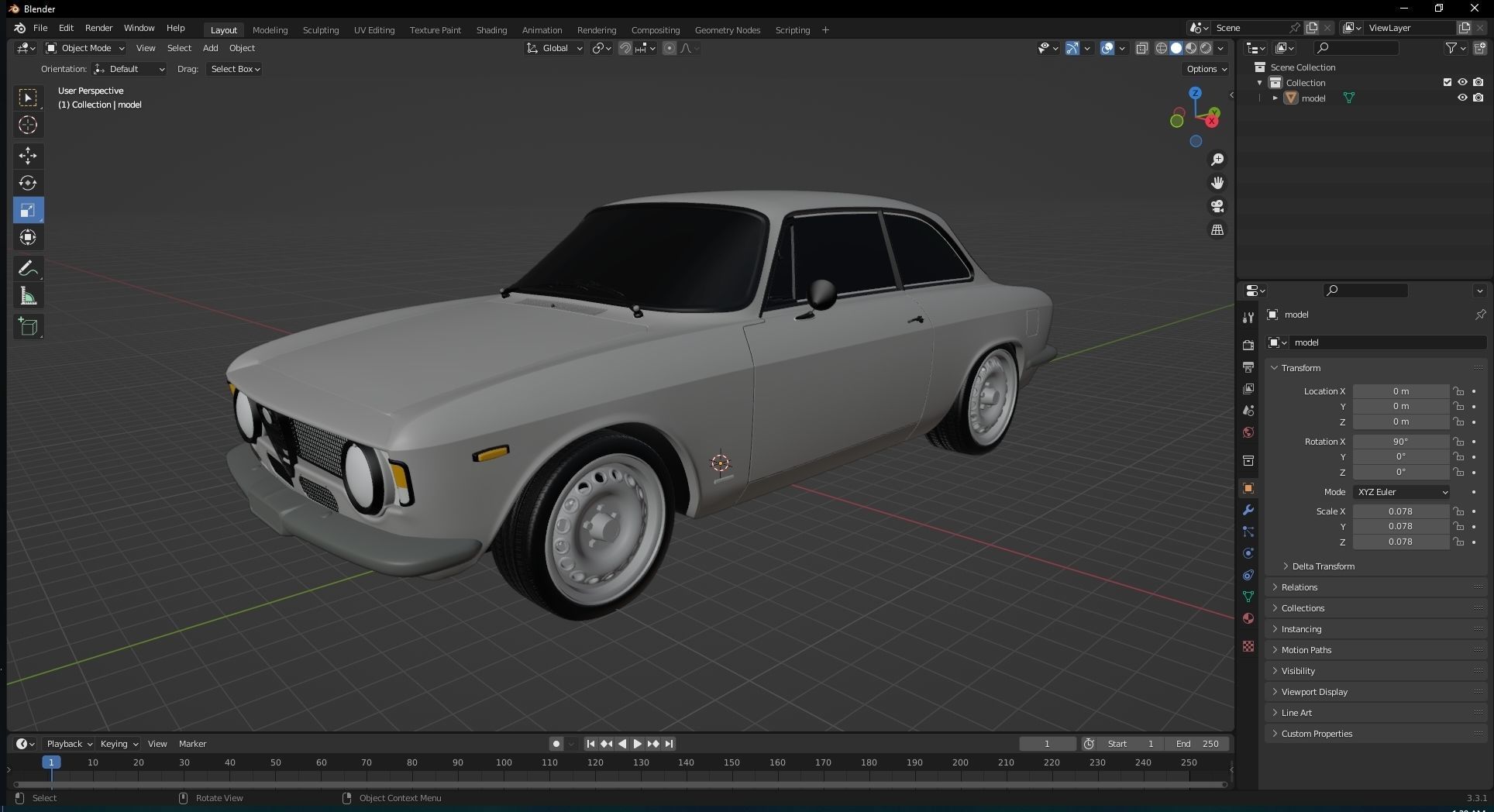  Alfa Romeo Giulia Sprint GTA Stradale 1965 Free low-poly 3D model_26