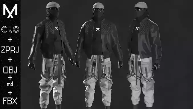 OUTFIT MALE  OBJ mtl FBX ZPRJ