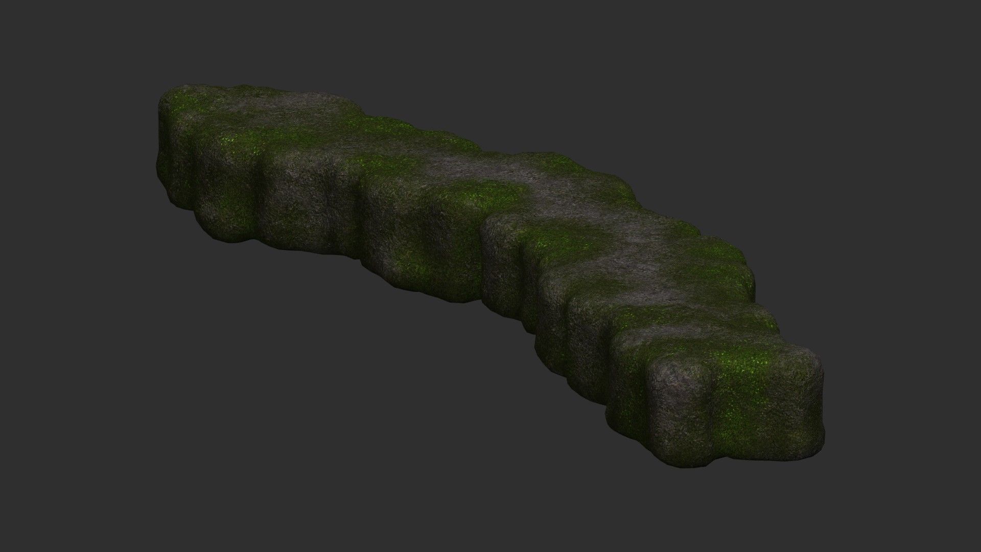 Rock Walkway 3 - Moss 1 Low-poly 3D model_4