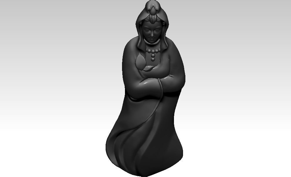 Lady Budha 3D Model 3D print model_5