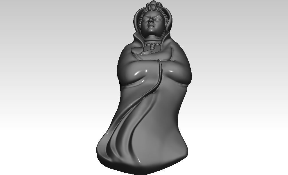 Lady Budha 3D Model 3D print model_6