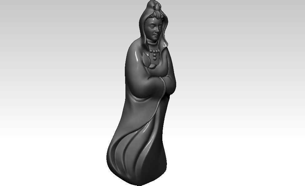 Lady Budha 3D Model 3D print model_3