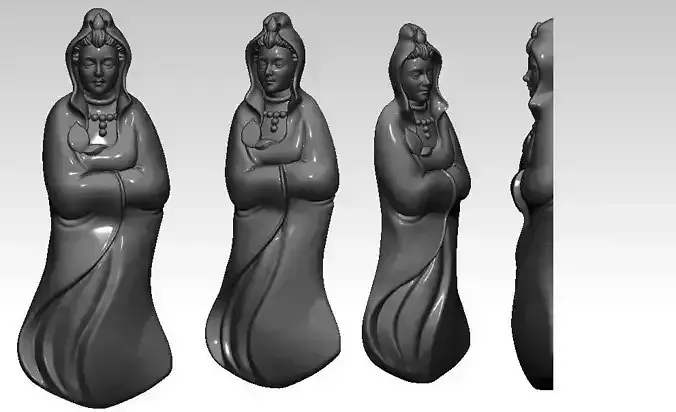 Lady Budha 3D Model 3D print model