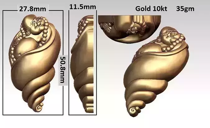 Buddha shell 3D Model 3D print model